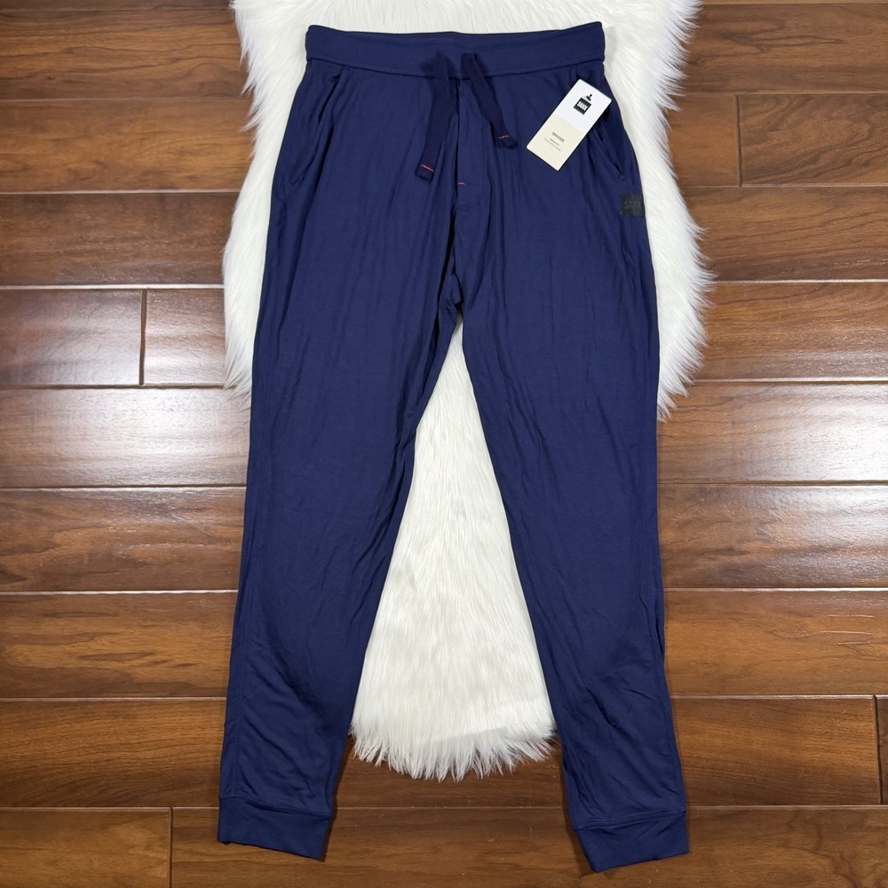 Saxx Men's Size Small Blue Super Soft Modal Snooze Sleep Lounge Jogger Pants